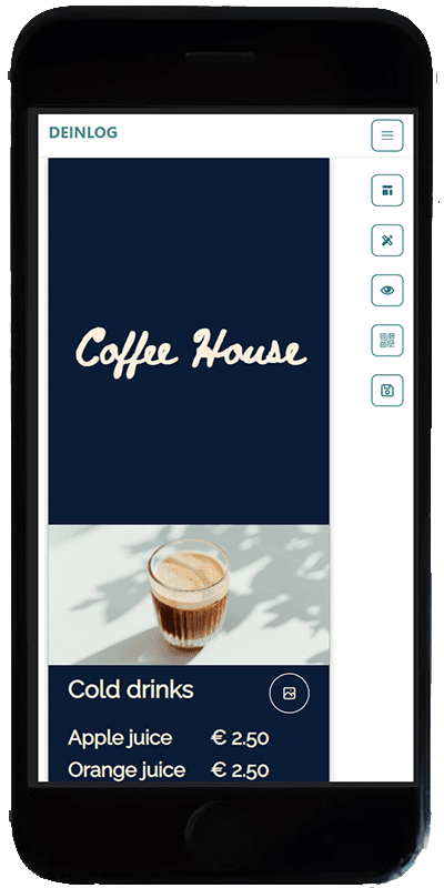 View the design of your online menu